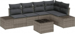 5-teiliges Garten Sofa Set mit Kissen Schwarz Poly Rattan Gartenlounge Model3355738