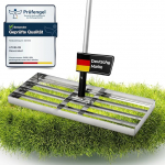 ATHELON&reg; murupuhasti kummist k&auml;epidemega - Stabiilne ja vastupidav - tasandusraie muru, liiva ja pinnase tasandamiseks - roostevabast terasest murupuhasti - raskeveokstest metallist posti abil