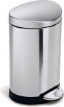 simplehuman, Semi-Round Pedal Bin with Fingerprint-Proof Brushed Stainless Steel Finish, 6 Litre