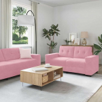 Leinen-Sofa-Set Rosa - 3-osaline, 221x78x80 cm, f&uuml;r Wohnzimmer und Familienfeiern Model3324642