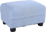 Small Ottoman Footstool, Padded Footstool Solid Wood Shoe Change Stool Seat with Removable Linen Fabric Cover Blue