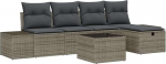 vidaXL Diivan Set mit Kissen 5 pcs Poly-Rattan, Garten und Terrasse, Modulsofa-Set, Robustes Lounge-M&ouml;bel, rechteckige Sitzgruppe, UV-best&auml;ndig, Stahlrahmen