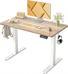 BEXEVUE elektriliselt reguleeritava k&otilde;rgusega t&ouml;&ouml;laud 120 x 60 cm - ergonoomiline seisev laud, stabiilne ja vaikne, 2 m&auml;lufunktsiooniga, kaasaegne kodukontori t&ouml;&ouml;laud, vahtrapuu v&auml;rvi