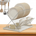 Kompaktne n&otilde;udekuivati, kokkupandav n&otilde;udekuivati, 2-tasandiline n&otilde;udekuivatusrest k&ouml;&ouml;gi jaoks, n&otilde;udekorpus, eemaldatav veep&uuml;&uuml;dja salv s&ouml;&ouml;giriistade, taldrikute, kausside, tasside jaoks