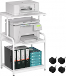 3-tasandiline printeri statiiv, printeri laud ratastega, metallist printerik&auml;ru, printeri riiul kontorisse, koju, kooli ja &otilde;ppet&ouml;&ouml;le, printerikapp faksile, koopiamasinale, skannerile (puhas valge)