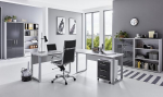 moebel-dich-auf.de Tabor Pro 1 Office Furniture Set in Various Colours (Light Grey/Anthracite High Gloss)