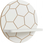 HJ KIDS Jalgpalli riiul - seinariiul palli valge lastetoas MDF 30 x 19 cm raamaturiiul ja ujuv riiul m&auml;nguasjade, raamatute ja dekoratsioonide jaoks Seinariiul ruumi s&auml;&auml;stev lastetoas, Montessori