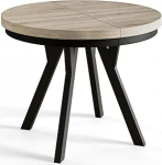 AlpiMeble &uuml;mmargune pikendatav s&ouml;&ouml;gilaud, kaasaegne elutoa- ja k&ouml;&ouml;gilaud, tugeva konstruktsiooniga laud, l&auml;bim&otilde;&otilde;t 90 cm - 190 cm, v&auml;rv Sonoma - Evo Collection