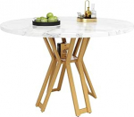 vutizal &uuml;mmargune s&ouml;&ouml;gilaud, 100 cm l&auml;bim&otilde;&otilde;duga, s&ouml;&ouml;gilaud, &uuml;mmargune valge marmorist laud, 4-6 inimesele, kaasaegne s&ouml;&ouml;gilaud ja k&ouml;&ouml;gilaud (kuldne)