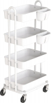 Simple Houseware Heavy Duty 4 Tier Trolley - White