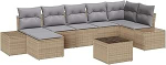 Rantry 8-teiliges Garten-Sofa-Set mit Kissen in Schwarz Poly-Rattan Gartenlounge Model3347160