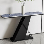 Konsolentisch, Schmaler Flurtisch, Eingangstisch mit Kreativem Metallgestell, f&uuml;r Wohnzimmer, Flur und Eingangsbereich(Blue,140cm/55.1in)