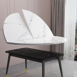 Gro&szlig;e runde Faltbare Tischplatte, Holz-Esstischverl&auml;ngerung ohne Beine, Holz-Ersatz f&uuml;r den Schreibtisch mit versteckten Scharnieren, f&uuml;r Mehr G&auml;ste(White,190cm/74.8in)