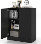 Giantex Sideboard, valge, 3 riiuliga kapp, elutoa kapp, p&otilde;randakapp, vabalt seisev kallutuskaitsega, k&uuml;ljepink, elutuba, k&ouml;&ouml;k, k&ouml;&ouml;gikapp, kapp, kapp, sahtlituba