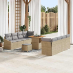 Homgoday Garten-Sofa-Set Beige Poly-Rattan, 10 Sitzpl&auml;tze, UV-best&auml;ndig, f&uuml;r Partys & Entspannung Model3362627