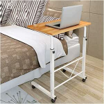 erkebspm Klapptisch, Nachttisch, rollender mobiler Computer-Laptop-Schreibtisch, multifunktionaler, h&ouml;henverstellbarer mobiler Computertisch f&uuml;r Studentenwohnheime (Farbe: gelbe Birne)