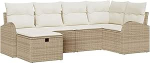 Rantry diivan komplekt mit Kissen mit Speicher Beige und Creme Poly-Rattan Gartenm&ouml;bel Model3359080