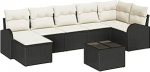 Rantry 7-teiliges Garten-Sofa-Set mit Kissen braunes Poly-Rattan Gartenlounge Model3346137