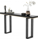 Stilvoller, 150 cm hoher, moderner Konsolentisch aus Holz mit quadratischen Metallbeinen - vielseitiger Beistelltisch f&uuml;r Flur, Wohnzimmer und Eingangsbereich, perfekt f&uuml;r die Gestaltung Ihr