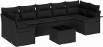 Gartensofa-Set mit Kissen 8 tk Schwarz Poly-Rattan Gartenm&ouml;bel Model3353952