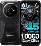 Blackview Fort 1 Android 15 v&auml;litingimustes kasutatav mobiiltelefon ilma lepinguta 2025, 12GB + 128GB/2TB v&auml;litingimustes kasutatav nutitelefon 4G, 16MP AI kaamera, 6,56-tolline HD+, 10000mAh, IP68 veekindel ehitusplatsil kasutatav mobiiltelefon