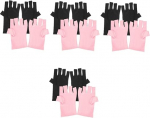minkissy 8 paari k&uuml;&uuml;nekindaid Nail Art Hand Cover UV Nail Glove Protection Nail Art Accessories s&otilde;rmeteta UV kaitse kindad UV kindad UV kindad k&uuml;&uuml;nte jaoks Manik&uuml;&uuml;r Grill Lamp Polyester