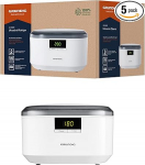 Grundig UC 6620 Ultrasonic Cleaner with Timer Function, High Efficiency Cleaning with Ultrasonic Dual Wave Principle, 500 ml Water Tank, 50 W Power, Integrated Watch Holder, White