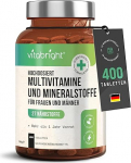 Multivitamiini tabletid k&otilde;rge annusega - 400 p&auml;evane annus Vitamiinid, mineraalid ja toidulisandid A-Z Vitamiinid + mineraalid | Toidulisand Naised / Mehed Vegan Multivitamiini kompleks VitaBright
