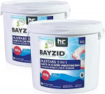Bayzid Chlorine Multitabs 5 in 1-200 g klooritabletid basseinile - 2 x 5 kg (10 kg) - 5-faasiline hooldus ja puhastamine - Valmistatud Euroopas - Kristallselge basseinivee jaoks.