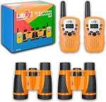 Levenhuk LabZZ WTT10 Kids Explorer Set koos 2 Walkie Talkie Talkie ja 2 binokliga v&auml;litingimustes m&auml;ngimiseks ja tegevuseks - oranž