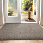 DEXI Dirt Trapper Mat, Non-Slip Doormat for Indoor and Outdoor Use, Washable Entrance Rug, Absorbent Floor Mat, Entrance Mat, 80 x 120 cm, Brown-Blue