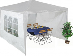 Relaxdays Gazebo Side Panels Set of 3 2 x 3 m Waterproof Side Panels with Velcro Fastening PE with Window White