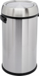 Amazon Basics Round Cylindrical Stainless Steel Swing Bin 65 Litre Silver/Black