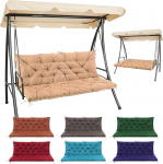 Matalde Hollywood Swing Cushion for Garden Furniture, Seat Cushion with Backrest and Mounting Straps, 150 x 100 cm, 10 cm Thick, Swing Cushion for Hollywood Swing Bench, Garden Furniture