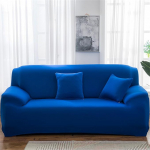 Odot Sofa Cover, Polyester Dark Colour Sofa Cover Corner Sofa, Couch Cover for 1/2/3/4 Seater, Sofa Cover, Elastic Sofa Cover, L Shape, Non-Slip Sofa Protector for Decorating (4 Seater, Royal Blue)