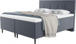 Hoss Rubby Box Spring Bed, Anthracite, 160 x 200 cm, with Orthopaedic 7-Zone Pocket Spring Mattresses, H2/H3, Hardness for All Sleeping Types, Includes Topper Made of Premium Comfort Foam