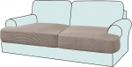 GAMUKAI Set of 2 Stretch T-Cushion Sofa Protective Covers Single Sofa Cushion Covers for 2 Cushions, Couch, Seat Cushion Covers (2, Taupe)