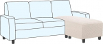 Ottomane und Sofa-Sitzkissen, kombinierter Bezug, rechteckiger Sofa-Schonbezug, passend f&uuml;r L&auml;nge 142,2 cm - 190,5 cm, geeignet f&uuml;r L-f&ouml;rmige Sitzkissenbez&uuml;ge oder Chaiseliteil-Bezug, dehnbar, dick,