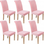Colorxy sametist toolikatted s&ouml;&ouml;gitoa jaoks 6 pehme Stretch tooli kaitsjad eemaldatav ja pestav roosa komplekt