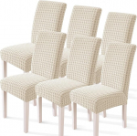 Stretch toolikatted, komplekt 6, toolikatted, elastsed, eemaldatavad, pestavad, universaalsed toolikatted, toolikatted hotelli, banketi, k&ouml;&ouml;gi, restorani, peo, beež