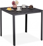 Relaxdays aialaud, K x S x M: 74 x 78 x 78 cm, R&otilde;dulaua puidu v&auml;limus, plastik, teras, ruudukujuline terrassilaud, must