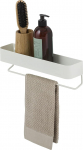 Sealskin Brix r&auml;tikukang koos riiuliga, vannitoa riiul integreeritud r&auml;tikukangiga, seinariiul ja r&auml;tikuhoidja, metall, laius: 35 cm, v&auml;rv: valge, ideaalne vannituppa ja k&ouml;&ouml;ki.
