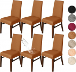 Stretch Diamond Grid Jacquard Dining Room Chair Covers, eemaldatav pestav k&ouml;&ouml;gitool Slipcover hotelli, s&ouml;&ouml;gituba, tseremoonia, bankett, pulmapeo (Brown1, pakett 6)