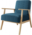 Mirjan24 Wikez Corduroy tugitool, polsterdatud tool puidust k&auml;etugedega, lamamistool, puidust tool, retro tugitool, elutoa istumine (Poso 05)