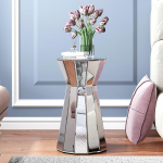 SHYFOY &Uuml;mmargune peeglilaud elutuppa, diivanilaud, kaasaegne k&uuml;ljelaud, h&otilde;bedane akentne k&uuml;ljelaud, &otilde;huke, 30 cm, magamistoa k&uuml;ljelaud