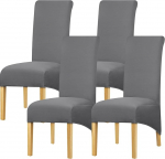 Leorate XL suurus toolikatted k&otilde;rge seljatoega Elastsuse kangast toolikate istmekate Suur paks toolikate kodu s&ouml;&ouml;gituba k&ouml;&ouml;k bankett pidu A tumehall pakett 4-st