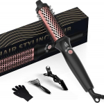 Thermal Brush 3 in 1, Thermal Brush Heat Brush 32 mm, UKLISS Round Brush Compact, Curling Brush Double Tension Suitable for Travel 160-204&deg;C, Lightweight Heat Brush for Hair Styling - Comb, Curly,