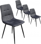 Skraut Home - 4 s&ouml;&ouml;gitooli komplekt, polsterdatud sametist toolid, metallist raam, v&auml;ga mugav pehmendusega seljatugi ja alus, elutuba, s&ouml;&ouml;gilaud, k&ouml;&ouml;k, laud, garderoobilaud, hall