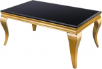 riess-Ambiente Elegantne kohvilaud Modernne barokk 100 cm Must opaalklaas kuldsed jalad
