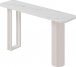 Konsoollaud, kitsas kiviplaat, konsool esikusse v&otilde;i koridori, kaasaegne seinakonsool elutuppa v&otilde;i magamistuppa, &otilde;huke diivanilaud (valge beež, 31,4 tolli/80 cm)